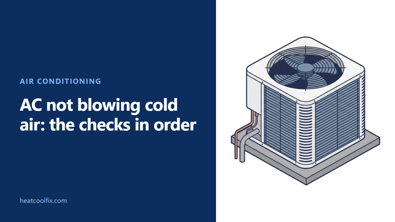 AC Not Blowing Cold Air: The Checks in Order