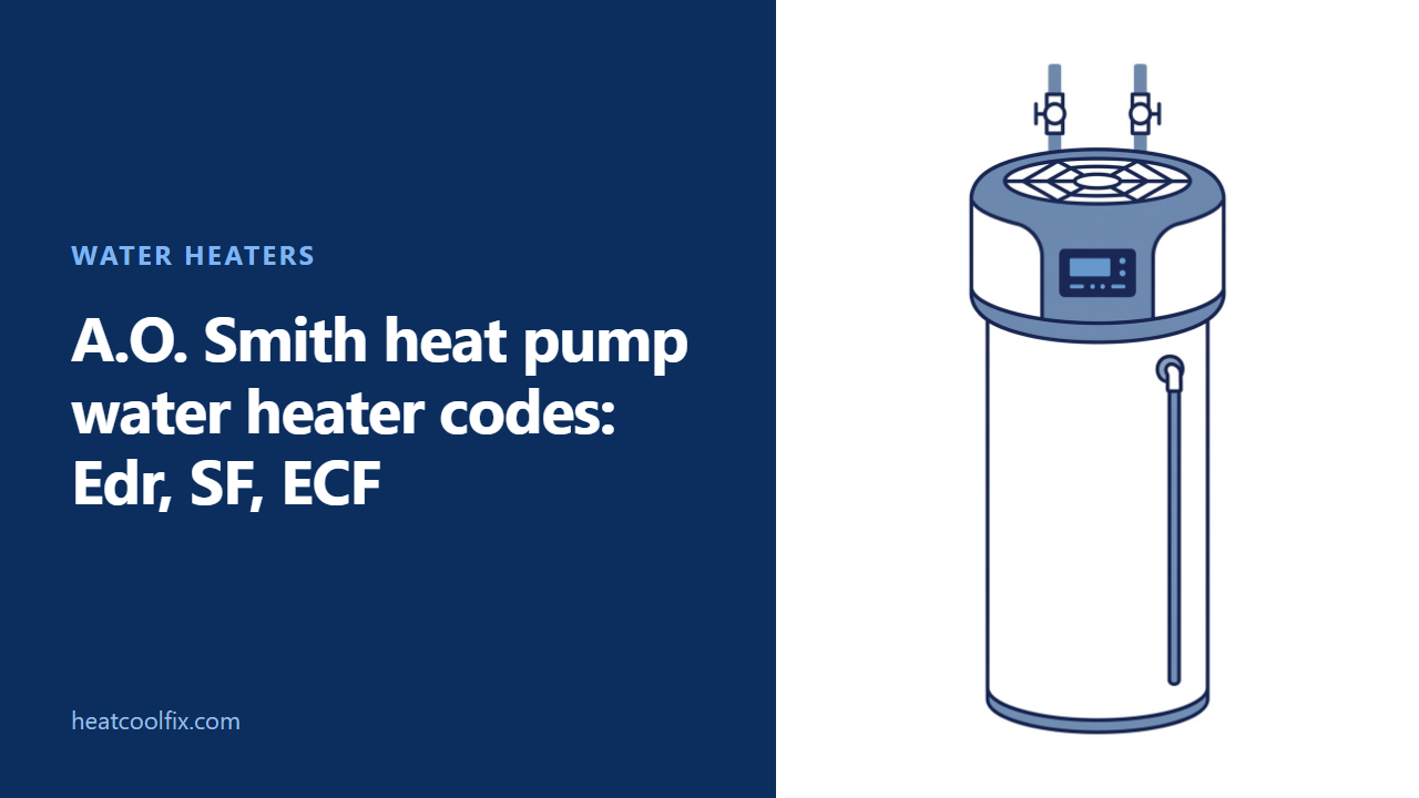 A.O. Smith Heat Pump Water Heater Codes: Edr, SF, ECF