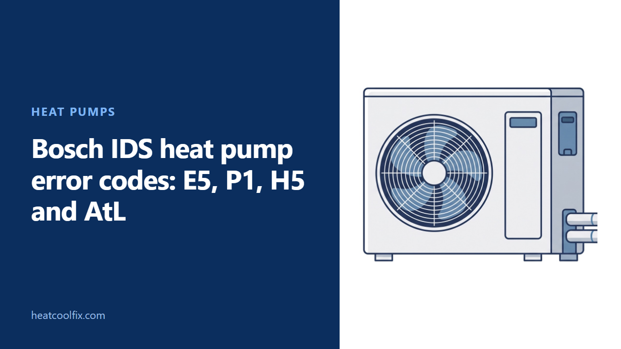 Bosch IDS Heat Pump Error Codes: E5, P1, H5 and AtL