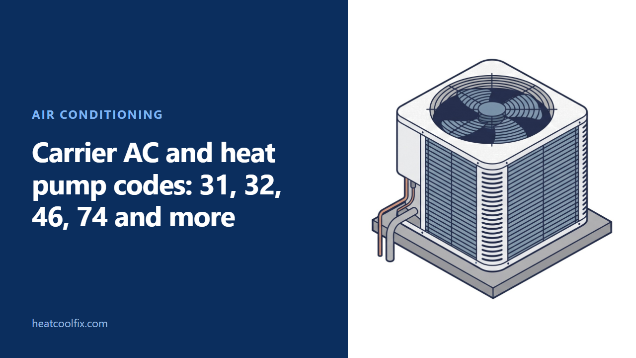 Carrier AC and Heat Pump Codes: 31, 32, 46, 74 and More