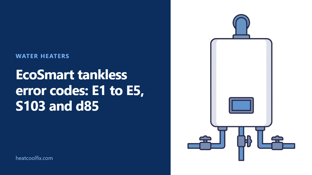 EcoSmart Tankless Error Codes: E1 to E5, S103 and d85