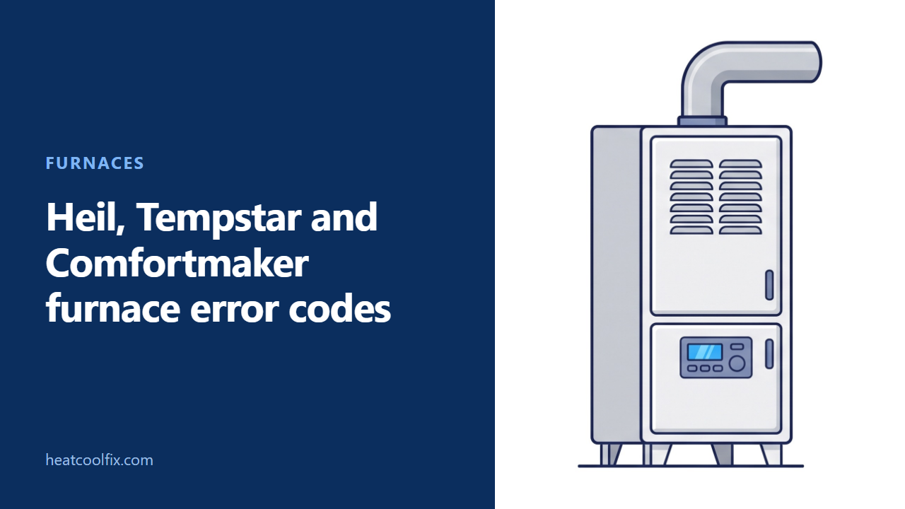 Heil, Tempstar and Comfortmaker Furnace Error Codes