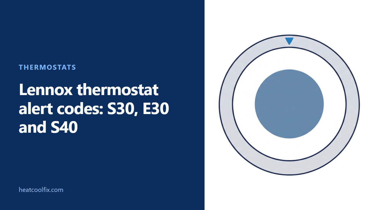 Lennox Thermostat Alert Codes: S30, E30 and S40