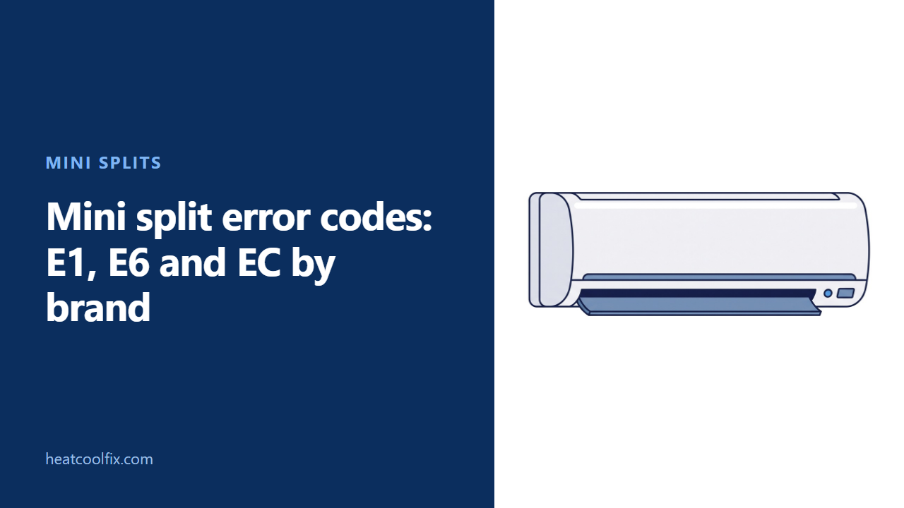 Mini Split Error Codes: E1, E6 and EC by Brand