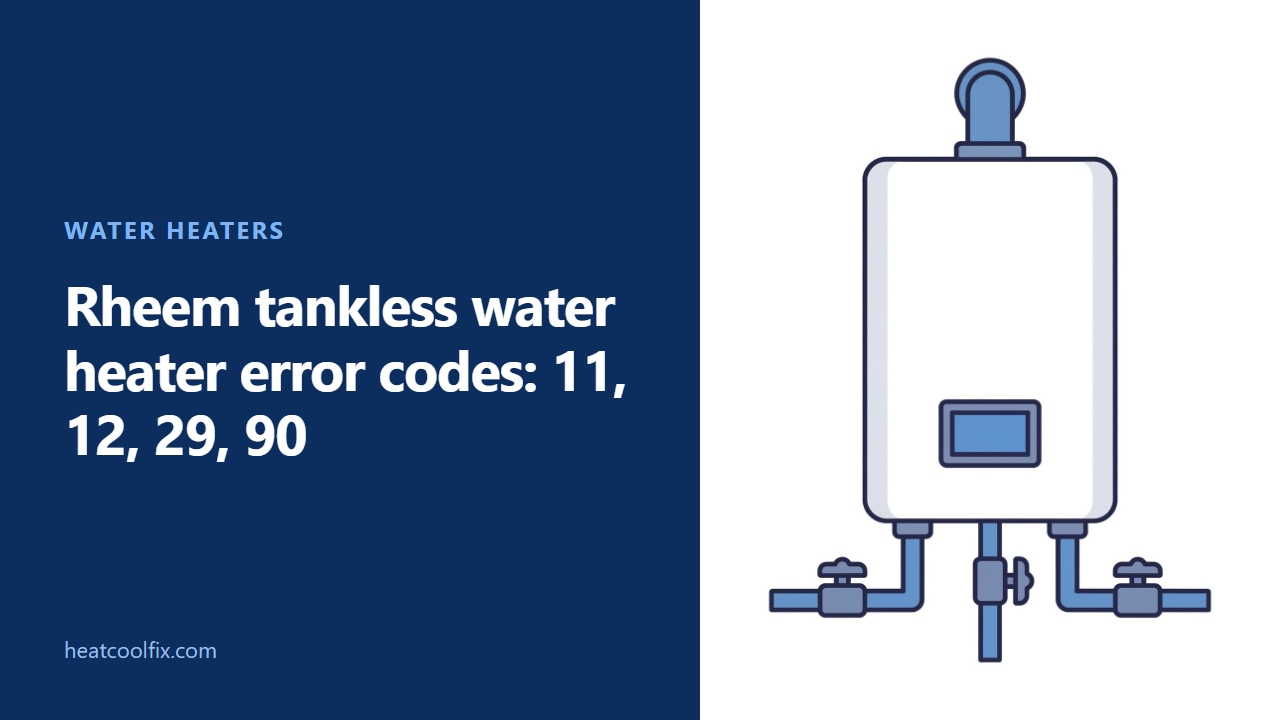 Rheem Tankless Water Heater Error Codes: 11, 12, 29, 90