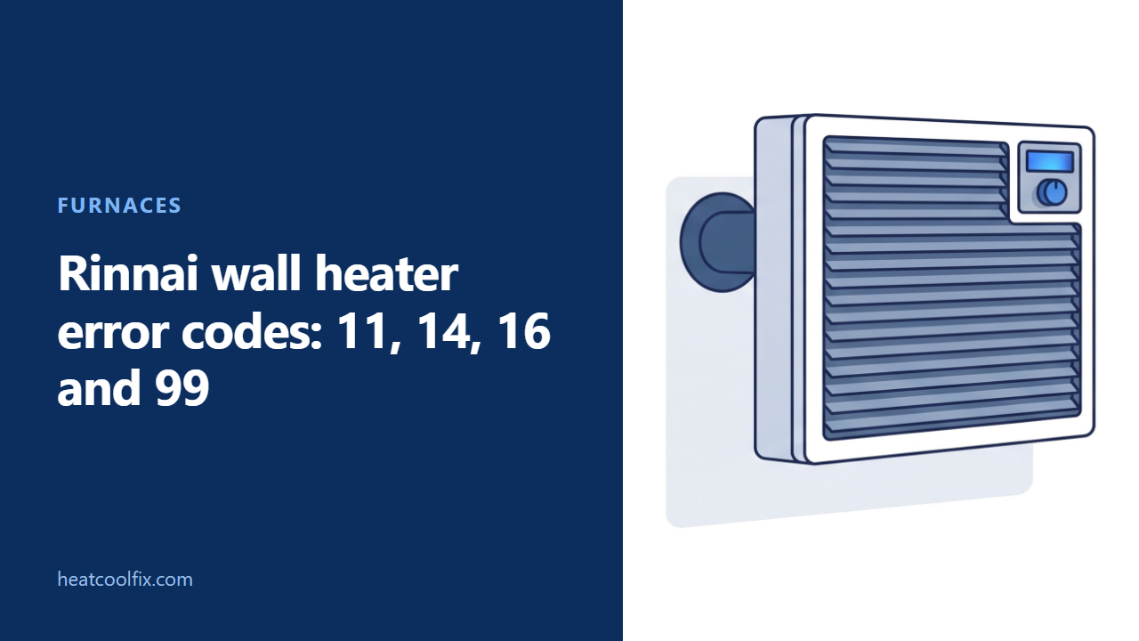 Rinnai Wall Heater Error Codes: 11, 14, 16 and 99